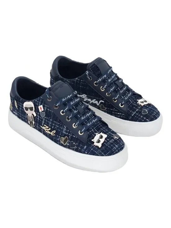 Karl Lagerfeld Paris Cate Ikonic Sneakers Navy - US 7.5M EU 38 - Picture 4 of 6
